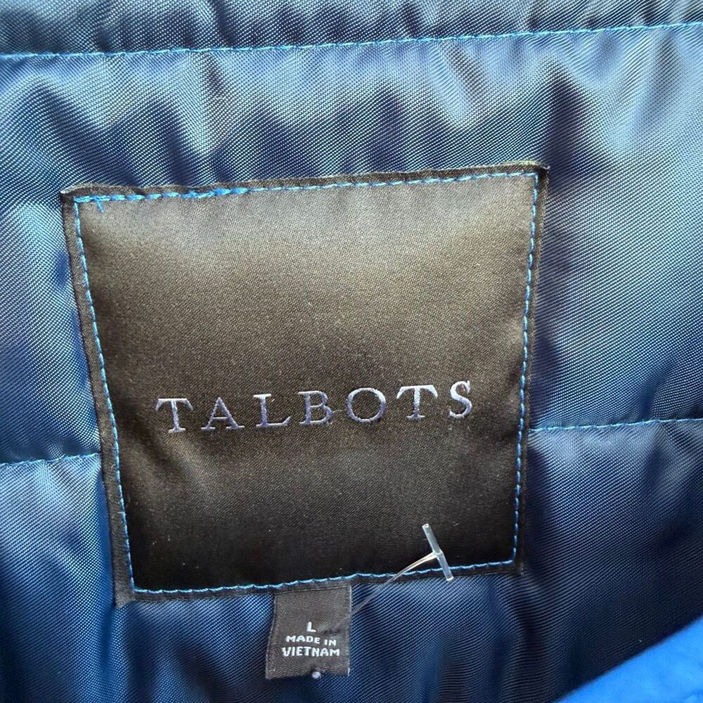 Talbots Women's Collarless Button Front Lined Quilted Jacket Blue Large NEW - Picture 6 of 10